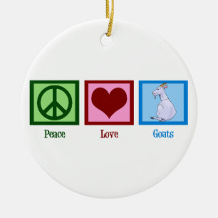 Peace Love Goats Cute Boerderij Animal Kerstmis Keramisch Ornament