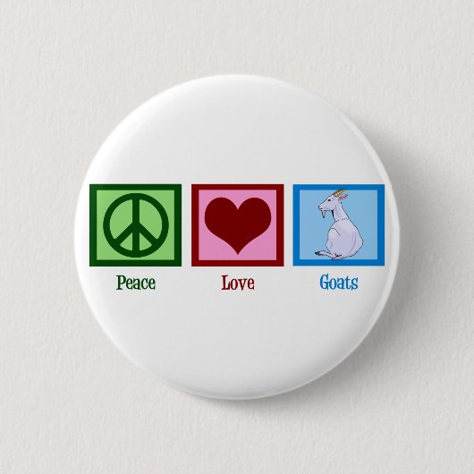 Peace Love Goats Ronde Button 5,7 Cm (Voorkant)