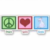 Peace Love Goats Sticker (Voorkant)