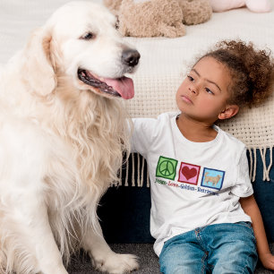 Peace Love Golden Retrievers Cute Kinder T-shirt