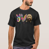 Peace Love Goldendole Funny Tie Dye Hondenliefhebb T-shirt (Voorkant)