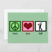 Peace Love Golf Briefkaart (Voorkant / Achterkant)