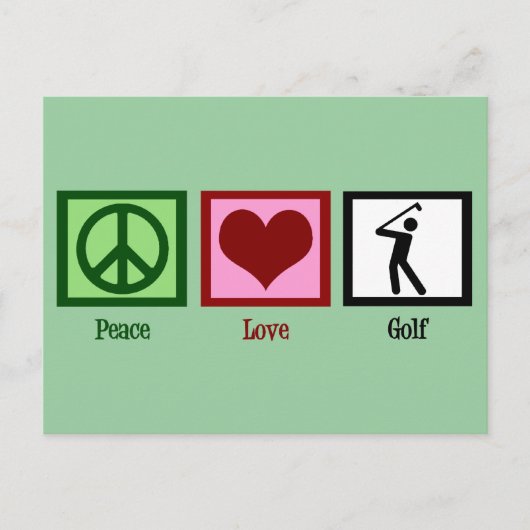 Peace Love Golf Briefkaart (Voorkant)