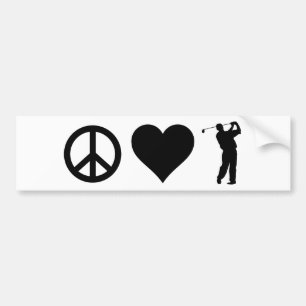 Peace Love Golf Bumpersticker