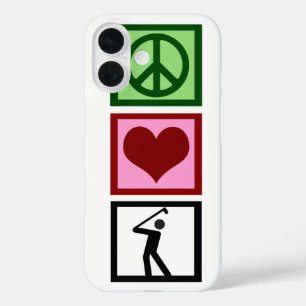 Peace Love Golf iPhone 16 Hoesje