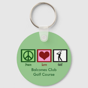 Peace Love Golf Custom Country Club of Course Sleutelhanger