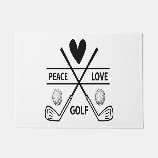 PEACE LOVE GOLF DEURMAT (Voorkant)