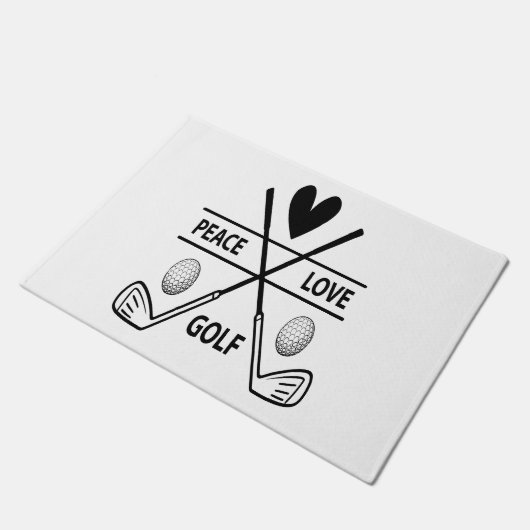 PEACE LOVE GOLF DEURMAT (Schuin)