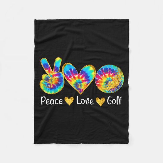 Peace Love Golf Funny Tie Dye Golf Lovers  Fleece Deken (Voorkant)