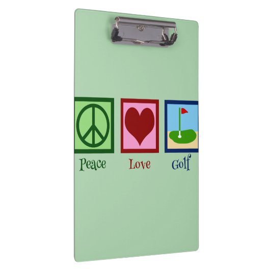 Peace Love Golf (groen) Klembord (Rechts)