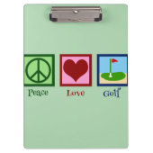 Peace Love Golf (groen) Klembord (Voorkant)
