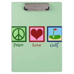 Peace Love Golf (groen) Klembord