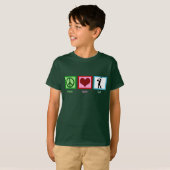Peace Love Golf Kinder T-shirt (Voorkant volledig)