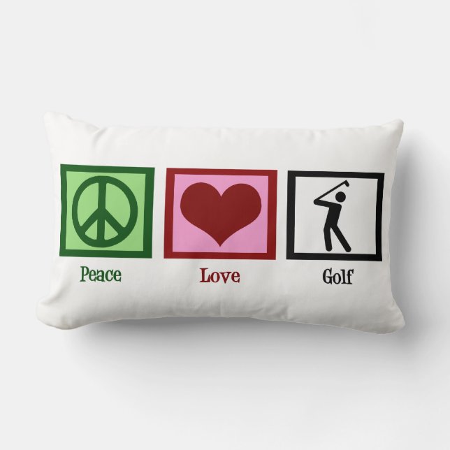 Peace Love Golf Kussen (Voorkant)