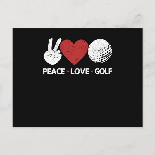 Peace Love Golf Lovers Funny Golfer Fan Golf Briefkaart (Voorkant)