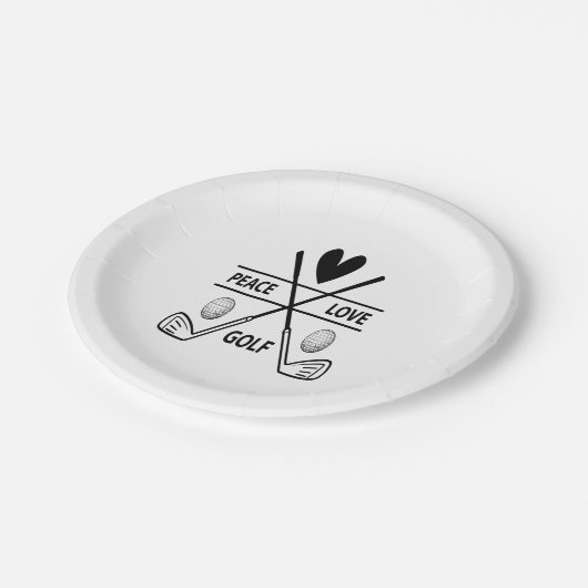 PEACE LOVE GOLF PAPIEREN BORDJE (Gekanteld)
