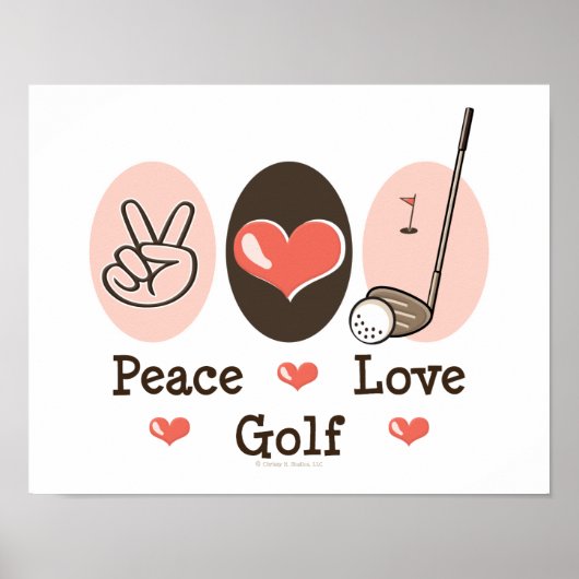 Peace Love Golf Poster (Voorkant)