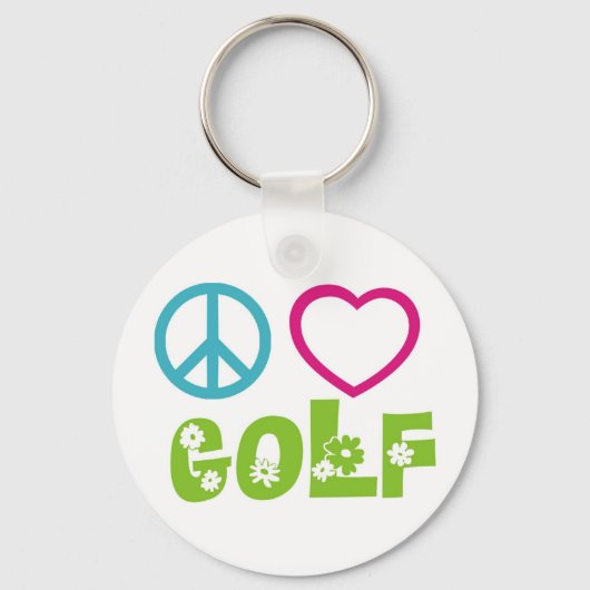 Peace Love Golf Sleutelhanger (Voorkant)