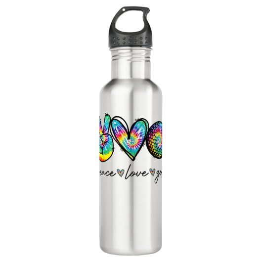 Peace Love Golf Tie Dye Cute Golf Lovers Waterfles (Voorkant)