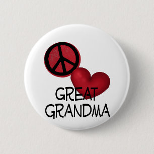 Peace Love Great Grandma Ronde Button 5,7 Cm