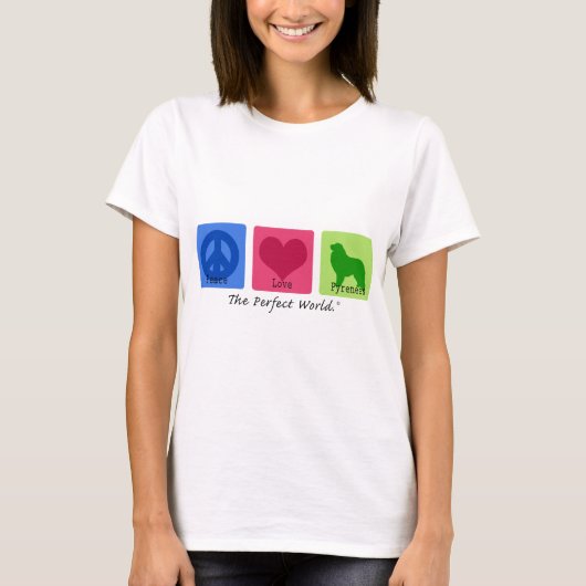 Peace Love Great Pyreneeën T-shirt (Voorkant)
