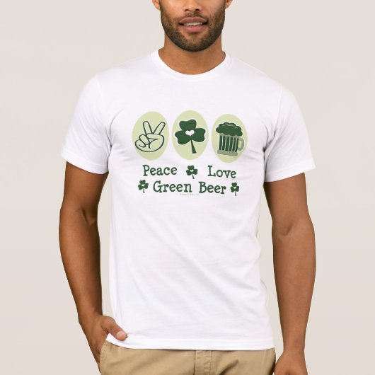 Peace Love Green Beer Tshirt (Voorkant)