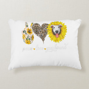 Peace Love Greyhound Dog Sunflower - Hondenliefheb Accent Kussen