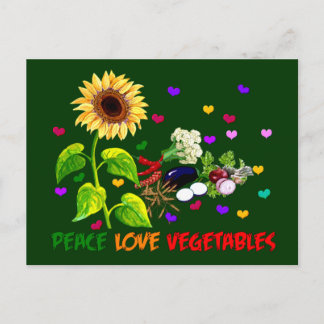 Peace Love Grogetables Briefkaart