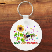Peace Love Grogetables Sleutelhanger (Voorkant)