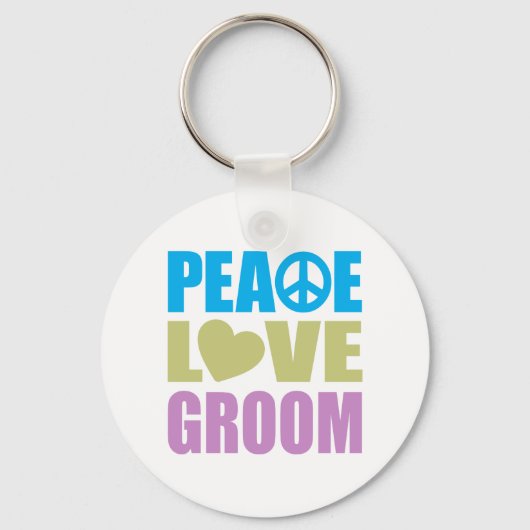 Peace Love Groom Sleutelhanger (Voorkant)