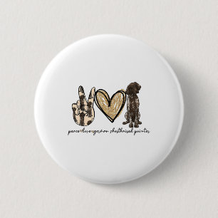 Peace Love Gsp German Shorthaired Pointer Dog Love Ronde Button 5,7 Cm