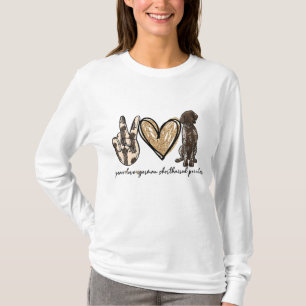 Peace Love GSP German Shorthaired Pointer Dog Love T-shirt