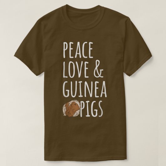 Peace Love & Guinea Pigs T-shirt (Design voorkant)