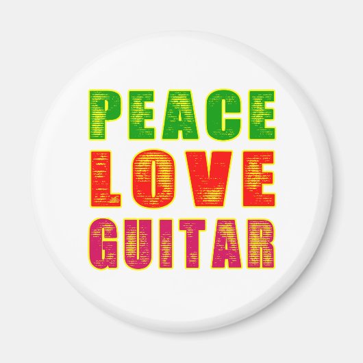 Peace Love Guitar Magneet (Voorkant)