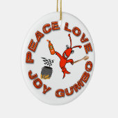 Peace Love Gumbo/Fleur de Lis Crawfish Ornament (Rechts)