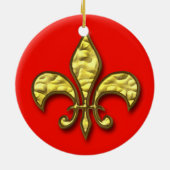 Peace Love Gumbo/Fleur de Lis Crawfish Ornament (Achterkant)