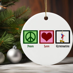 Peace Love Gymnastics Beauful Gymnast-kerstmis Keramisch Ornament