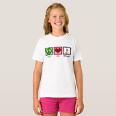 Peace Love Gymnastics Cute Kinder T-shirt (Voorkant volledig)