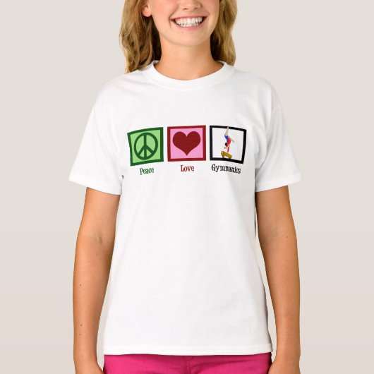 Peace Love Gymnastics Cute Kinder T-shirt (Voorkant)