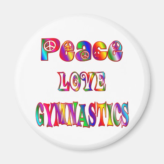 Peace Love Gymnastics Magneet (Voorkant)