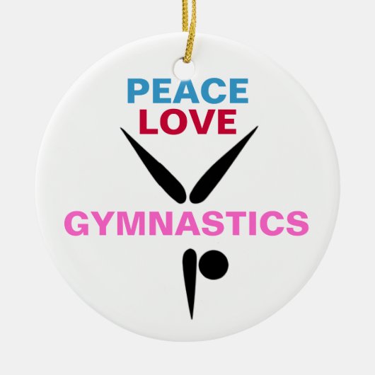 Peace Love Gymnastics Round Ornament (Voorkant)