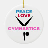 Peace Love Gymnastics Round Ornament (Achterkant)