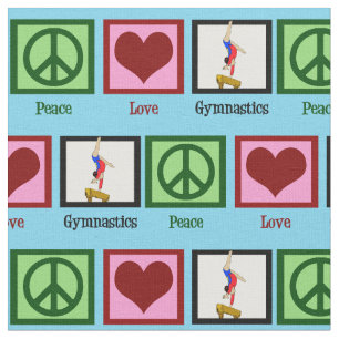 Peace Love Gymnastiek Cute Gymnast Stof