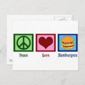 Peace Love Hamburgers Briefkaart (Voorkant / Achterkant)