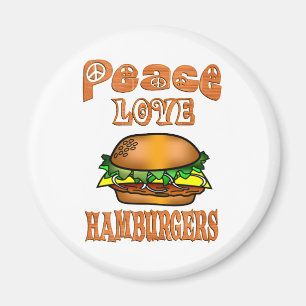 Peace Love Hamburgers Magneet