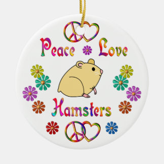 PEACE LOVE HAMSTERS KERAMISCH ORNAMENT