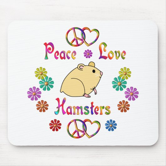 PEACE LOVE HAMSTERS MUISMAT (Voorkant)