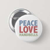 Peace Love Handbells Ronde Button 5,7 Cm (Voorkant /achterkant)