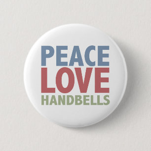 Peace Love Handbells Ronde Button 5,7 Cm