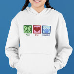 Peace Love Hanoukka Kids<br><div class="desc">Peace Love Enfants Hanoukka sweat - shirt à capuche pour un enfant juif qui aime célébrer Chanukah. Un joli signe de paix,  un coeur,  et une belle menorah.</div>